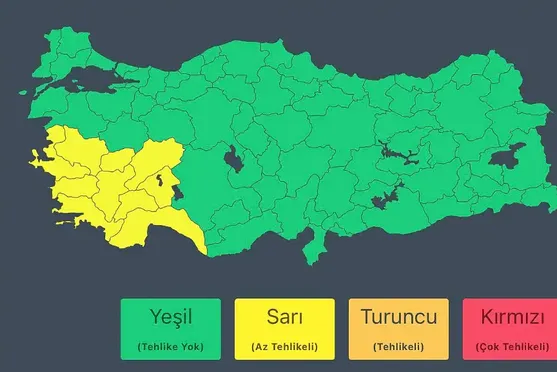 İçişleri Bakanlığı'ndan Çok Sayıda İl İçin "Sarı" Kodlu Uyarı