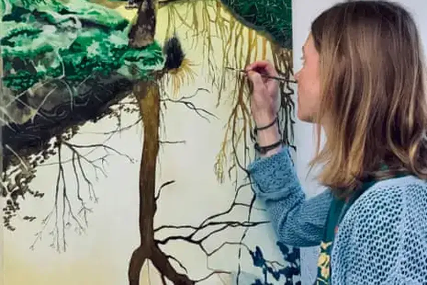 Artist delights in beautiful ‘mess’ and dead trees of England’s rewilding sites