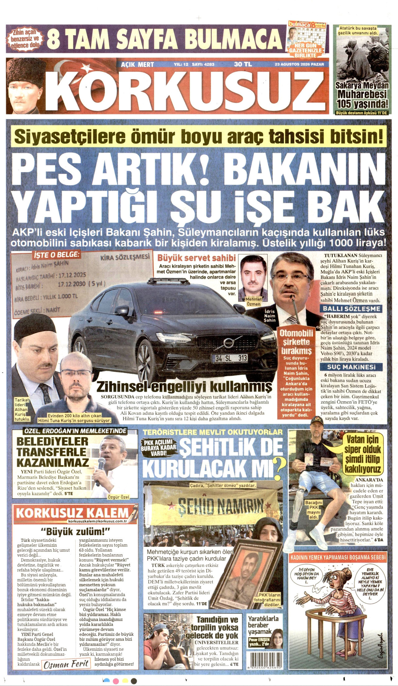 KORKUSUZ 23 Ağustos 2026 Gazete Manşeti Büyük