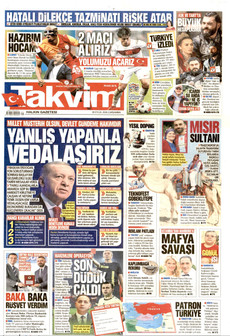 TAKVİM 30 Eylül 2026 gazete manşeti