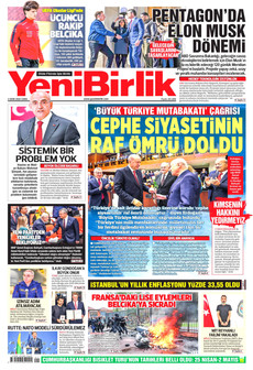 YENİBİRLİK 2 Ekim 2026 gazete manşeti